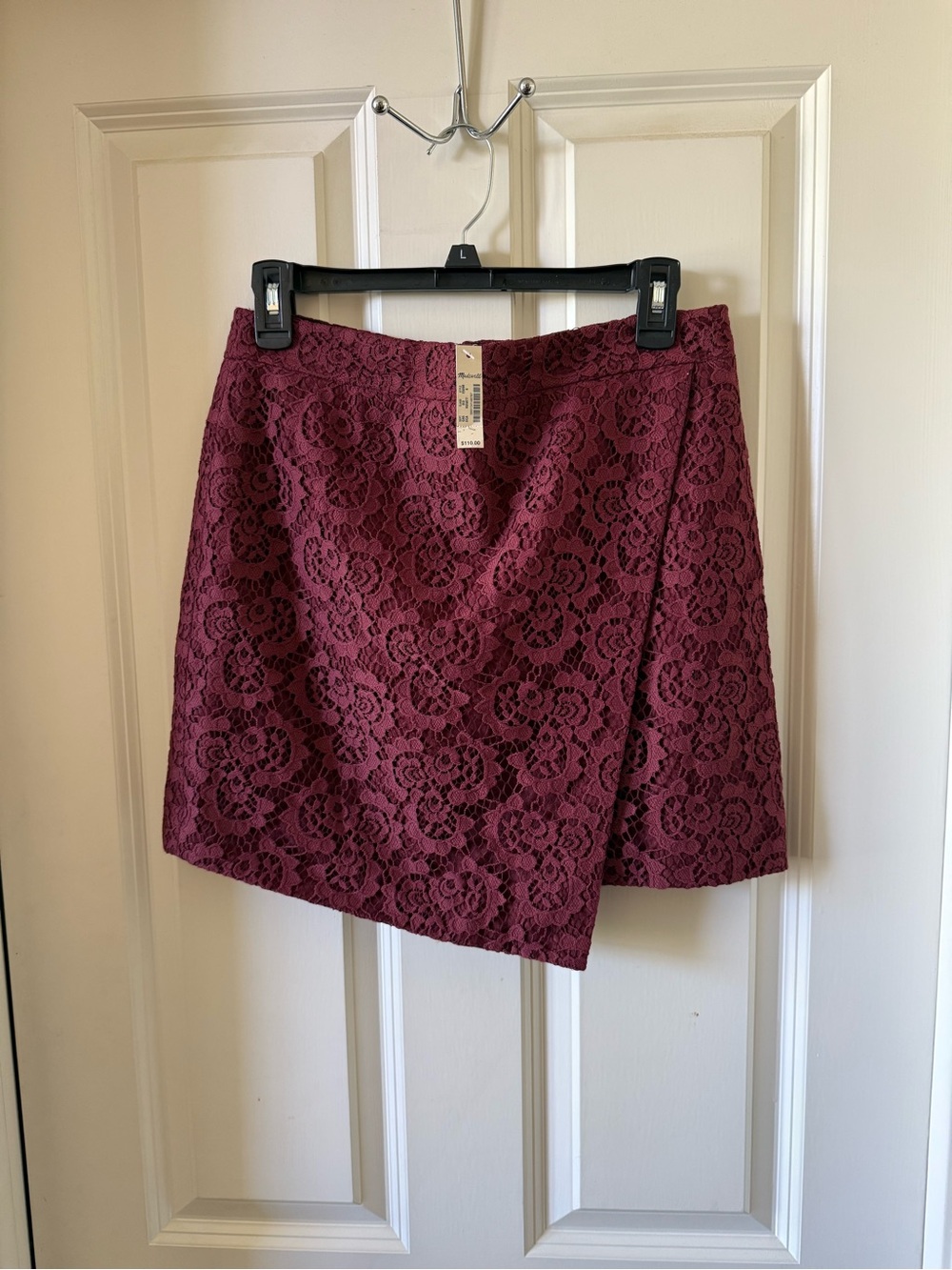 Madewell Burgundy Lace Asymmetrical Skirt